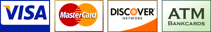 Visa, Mastercard, Discover, ATM