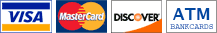 Visa, Mastercard, Discover, ATM